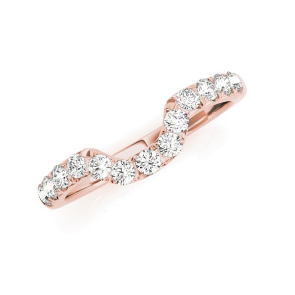 Half Moon Diamond Wedding Band