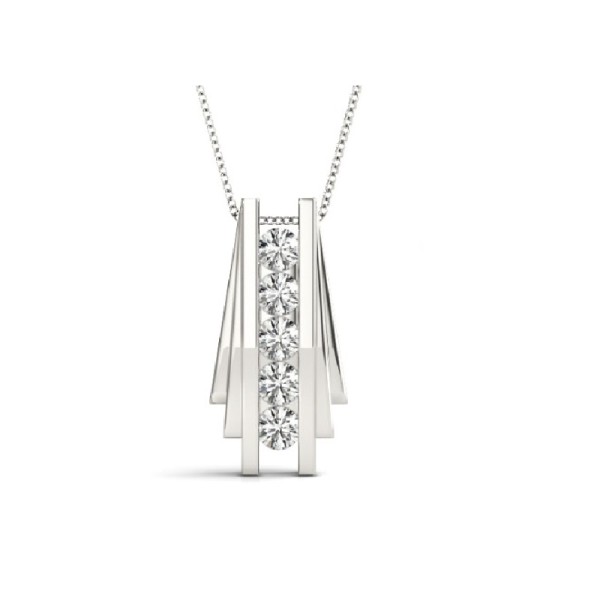 Channel Diamond Bar Pendant