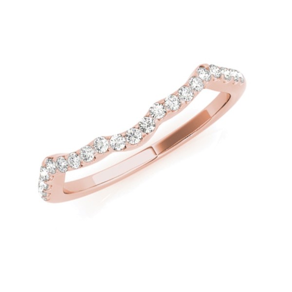 Contoured Diamond Wedding Band