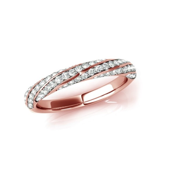 Twisted Diamond Wedding Band