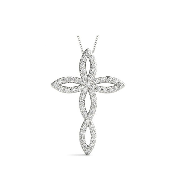 Open Diamond Cross Pendant