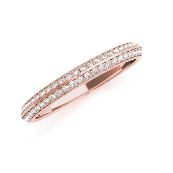 Double Row Diamond Wedding Band