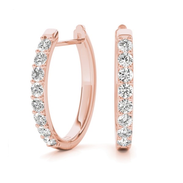 Single Row Diamond Huggie Earrings