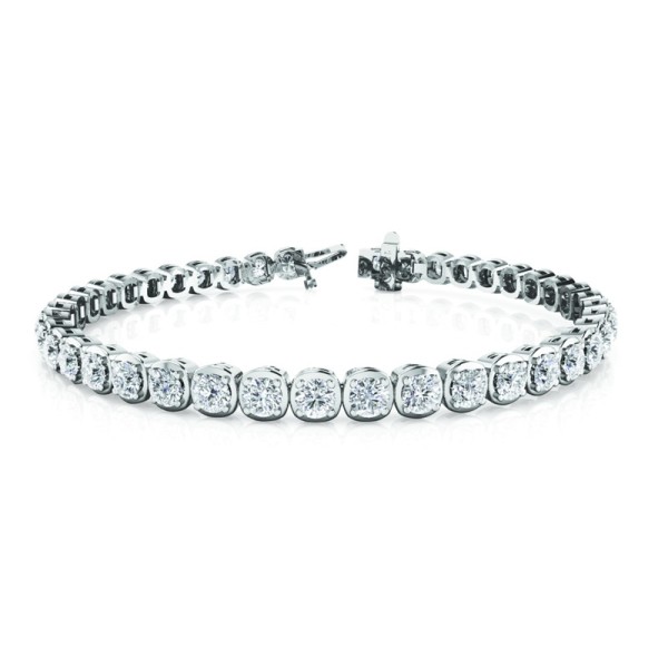Cushion Shaped Link Diamond Bracelet