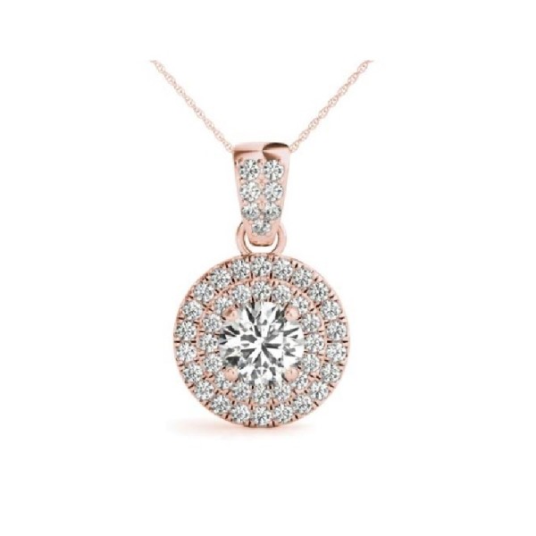 Double Halo Diamond Pendant