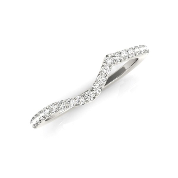 Contoured Diamond Wedding Band