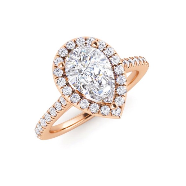 Pear Halo Diamond Engagement Ring