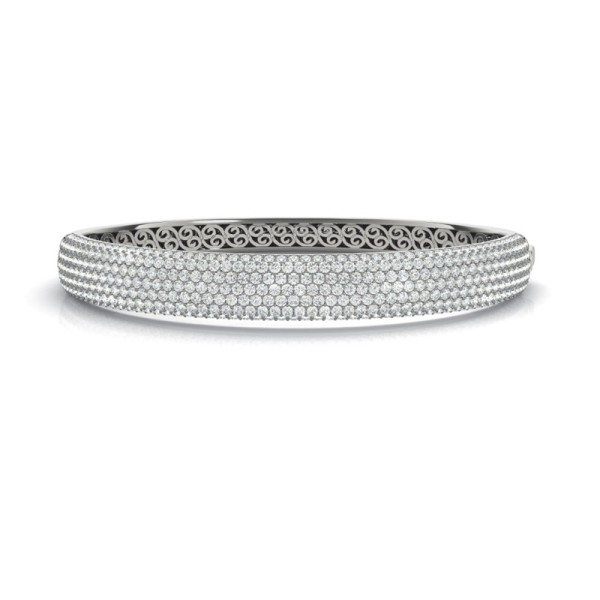 Wide Pave Diamond Bangle Bracelet