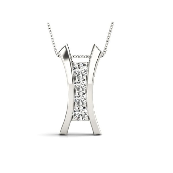 Curved Diamond Bar Pendant