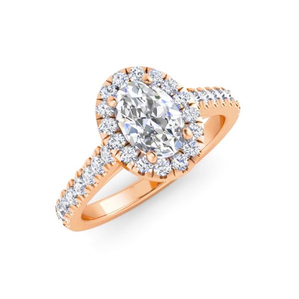 Oval Halo Cathedral Engagement Ring