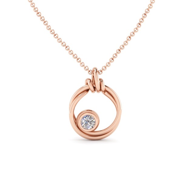 Twisted Round Diamond Pendant