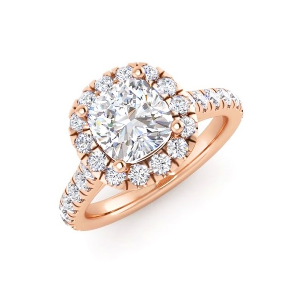 Engagement Ring Featuring A Cushion Halo