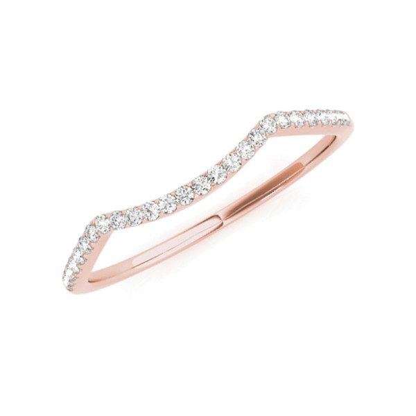 Rounded Diamond Wedding Band