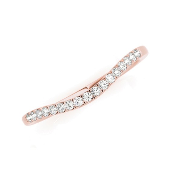 Slightly Curved Diamond Wedding Band