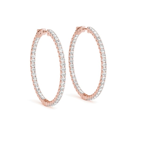 Inside Outside Diamond Hoop Earrings