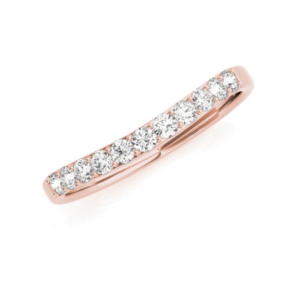 Curved Diamond Wedding Band