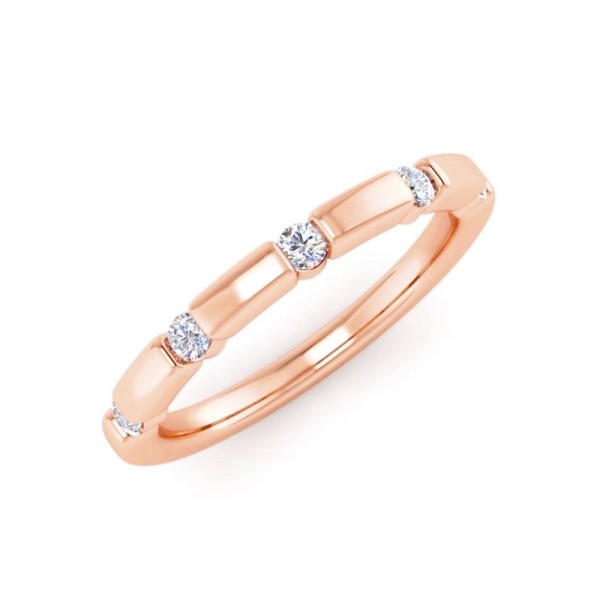 Channel Set Diamond Stackable Band