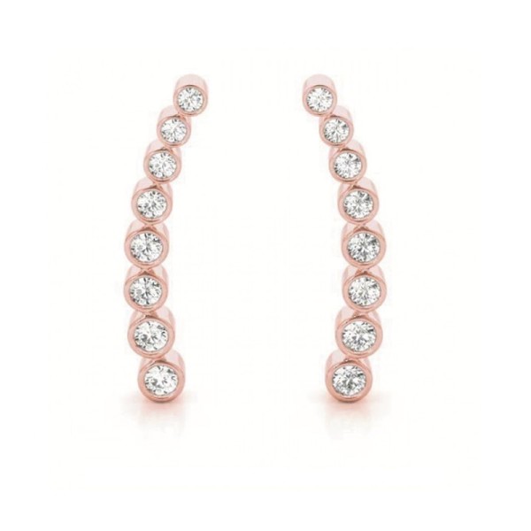 Bezel Set Diamond Ear Climbers