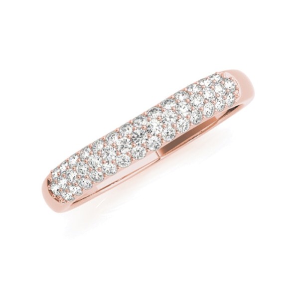 Three Row Diamond Wedding Band