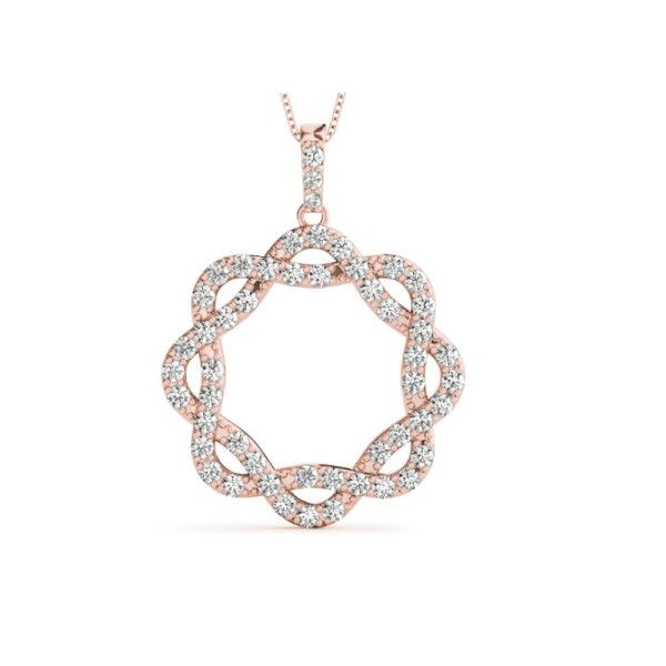Open Weaved Circle Diamond Pendant