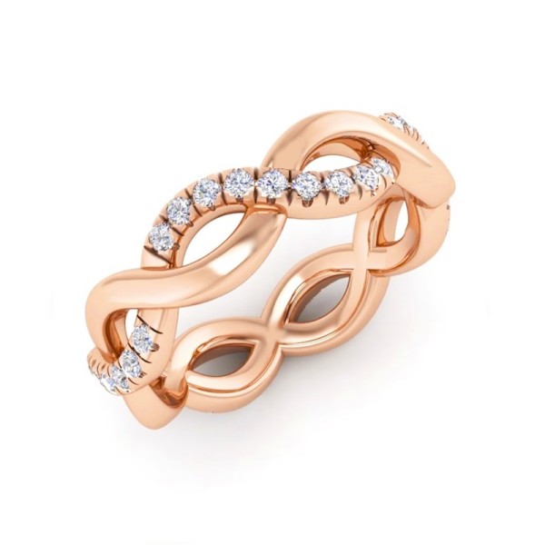 Diamond Twisted Wedding Band