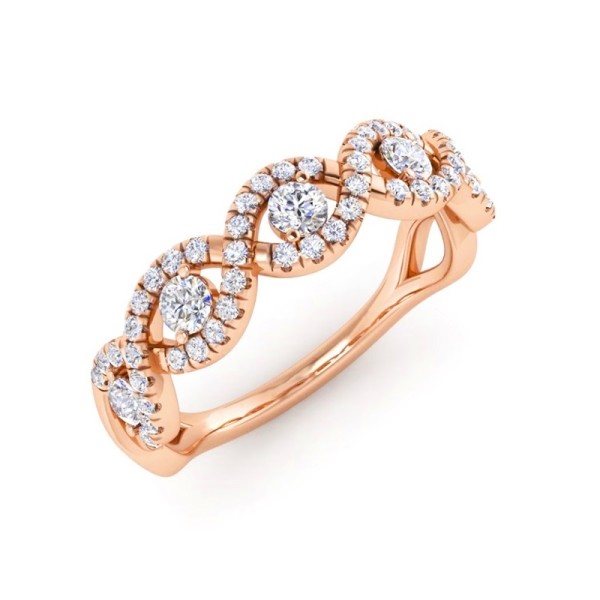 Diamond Twisted Wedding Band