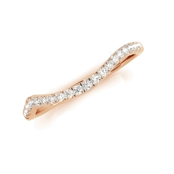 Contoured Diamond Wedding Band