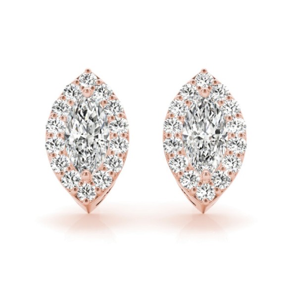 Marquise Diamond Halo Earrings