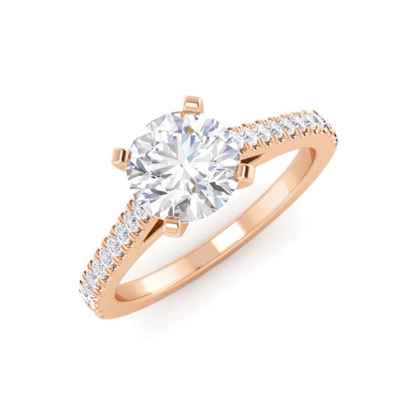 Round Diamond Cathedral Engagement Ring