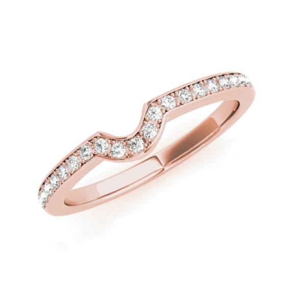 Half Moon Diamond Wedding Band