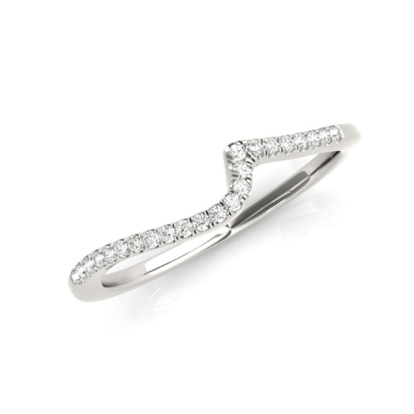 Curved Diamond Wedding Band