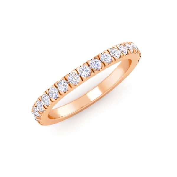 Contoured Diamond Wedding Band