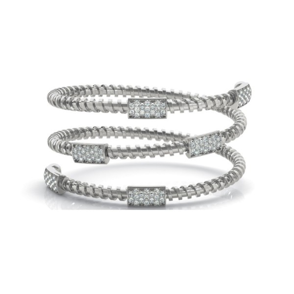 Twist Wire Bracelet with Diamond Bar Stations