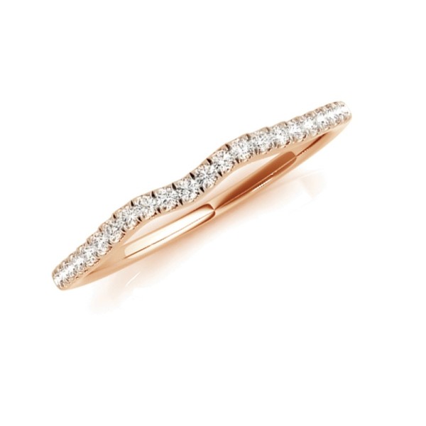 Contoured Diamond Wedding Band