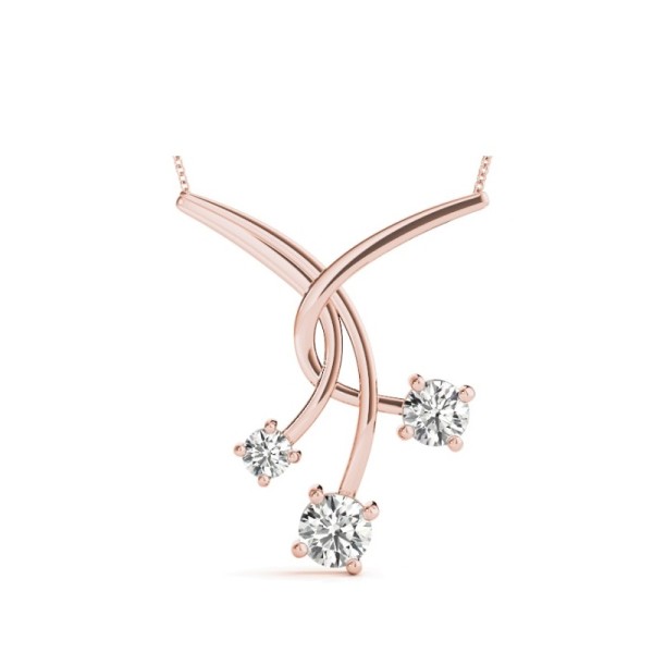 Fancy Three Stone Diamond Necklace