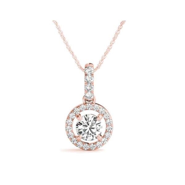 Round Halo Diamond Pendant