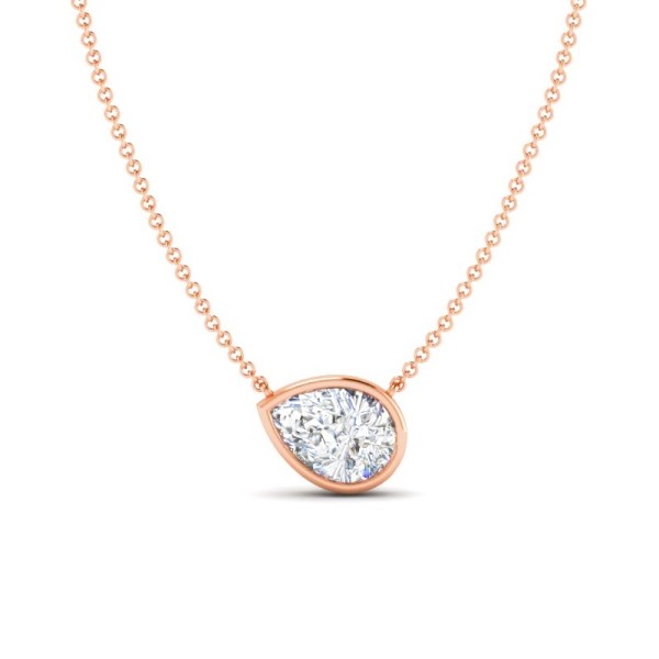 Pear Bezel Necklace