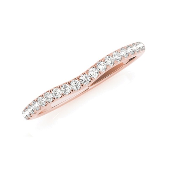 Slightly Curved Diamond Wedding Band
