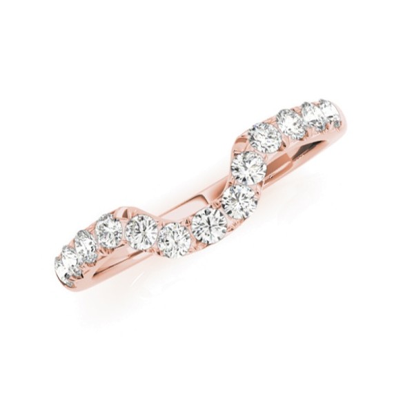 Rounded Diamond Wedding Band