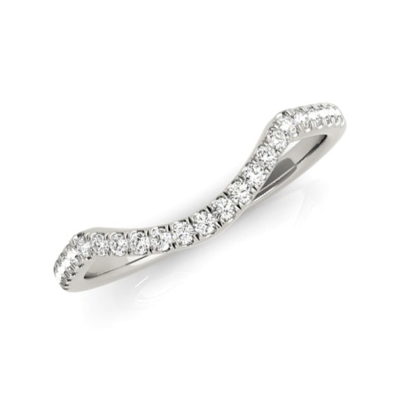 Curved Diamond Wedding Band