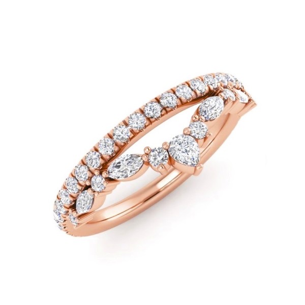 Multi Shape Diamond Stackable Band