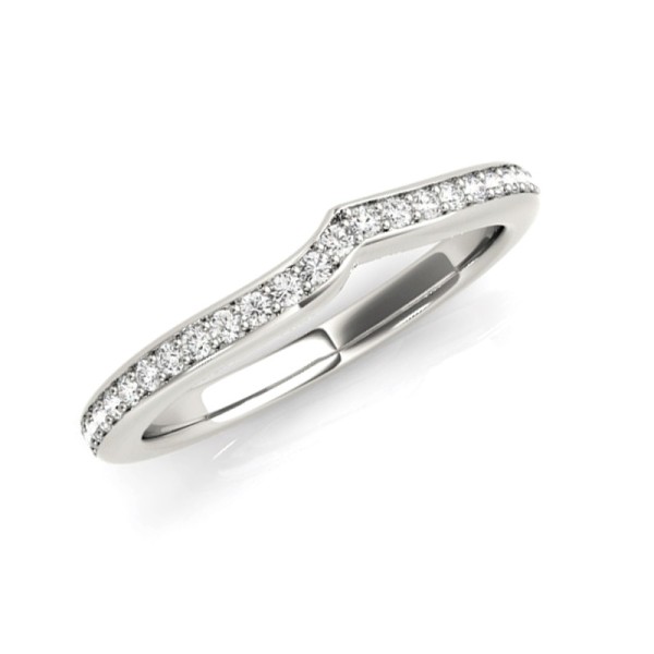 Edged Diamond Curved Band