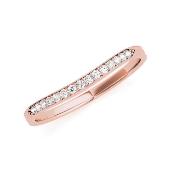 Curved Diamond Wedding Band