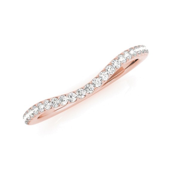 Contoured Diamond Wedding Band