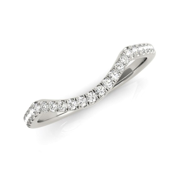 Curved Diamond Wedding Band