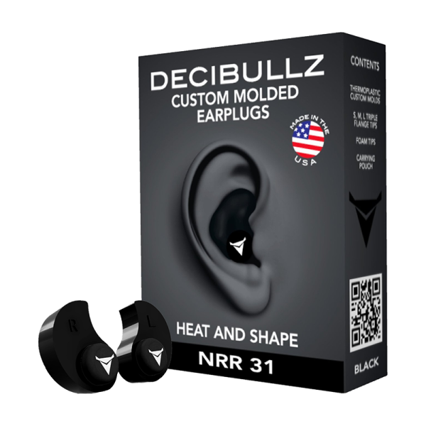 Decibullz Custom Moulded Shooting Ear Plugs Black