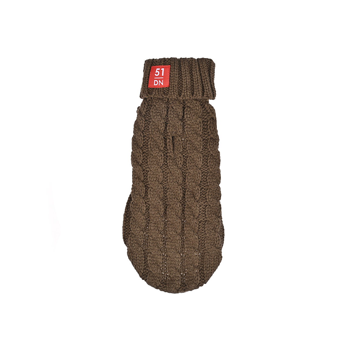 51DN Hondensweater Cosy Cable Brown