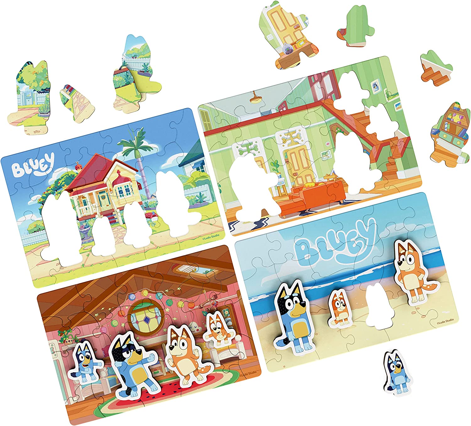Bluey Wooden Puzzles 4x24pc
