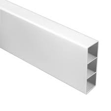2" x 6" x 192" Ribbed Rail White