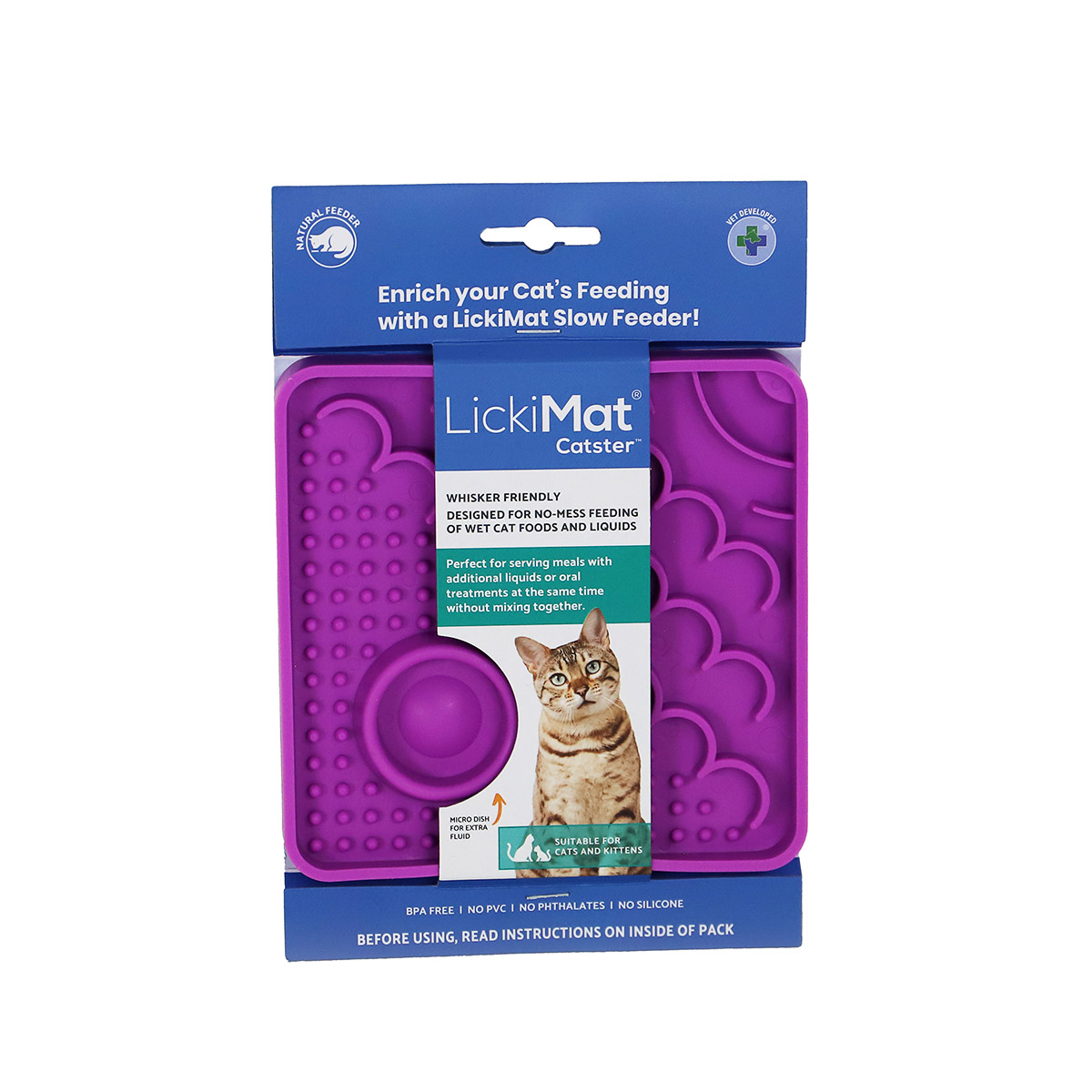 Lickimat Katten Likmat Paars 15cm
